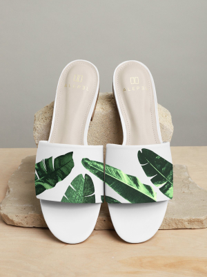 Green Palms White Slide