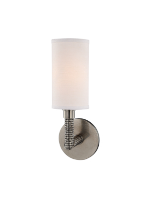 Hudson Valley Lighting Dubois Sconce - Historic Nickel & Off White