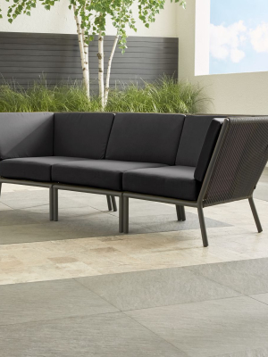 Morocco Graphite 3-piece Sectional With Charcoal Sunbrella ® Cushions