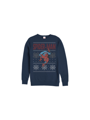 Men's Marvel Ugly Christmas Spider-man Crawl Sweatshirt