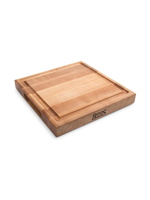 John Boos Block 12x12 Inch Reversible Square Cutting/carving Board With Integrated Juice Groove, Solid Maple Wood