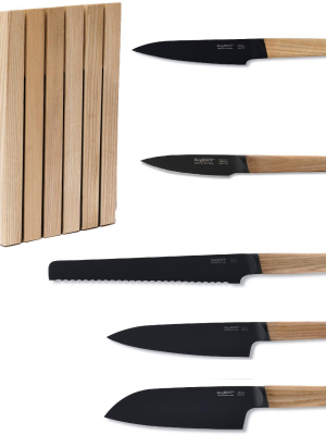 Berghoff Ron 6 Pc Cutlery Set With Block, Natural