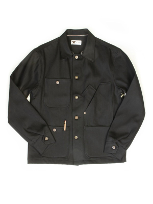 13.5 Oz. Selvage Coverall Jacket: Black