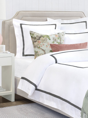 Bella Grey Framed Percale Duvet Cover