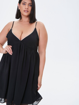 Plus Size Chiffon Cami Mini Dress