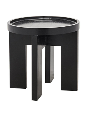 Noir Gavin Hand Rubbed Black Side Table