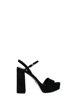 Prada Block Heel Platform Sandals