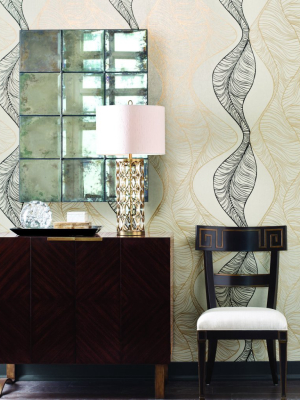 Hoopla Wallpaper In Gold And Black From The Breathless Collection By Candice Olson For York Wallcoverings