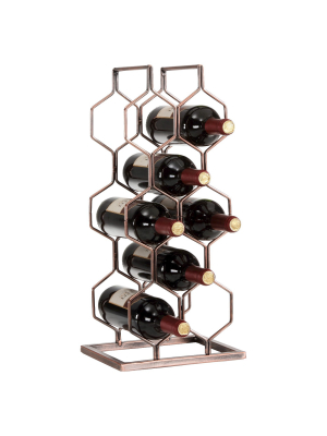 Danya B 8 Bottle Electroplated Wine Rack Copper