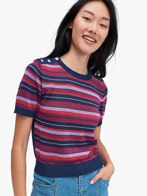 Striped Shortsleeve Sweater