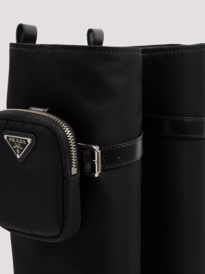 Prada Pouch Embellished Boots