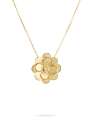 Marco Bicego® Petali Collection 18k Yellow Gold And Diamond Large Flower Pendant