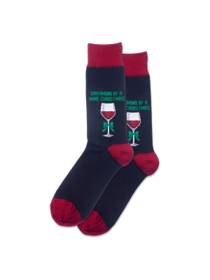 Men's Dreaming Of A Wine Xmas Crew Socks