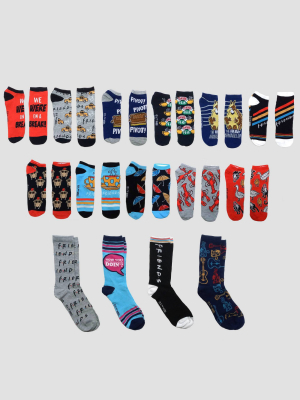 Men's Friends 15 Days Of Socks Advent Calendar - Assorted Colors One Size