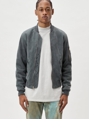 Leather Bogota Bomber / Charcoal Suede