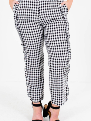 Pretty Babe Black Gingham Pants