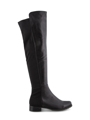 Panache Black Luxe/black Micro Stretch 3cm Long Boots