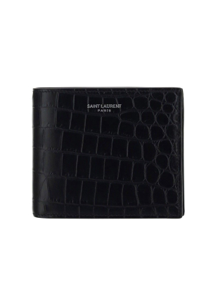 Saint Laurent Logo Embossed Bifold Wallet