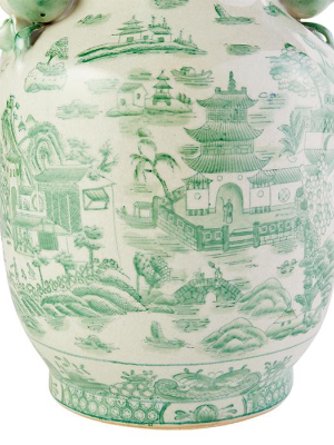 Porcelain Garden Vase In Green