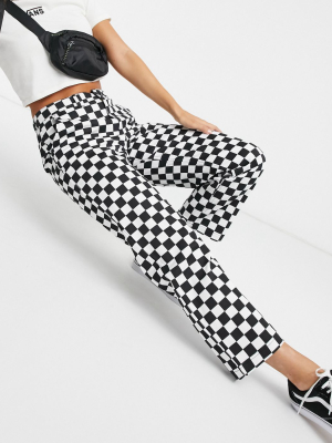 Vans Authentic Checkered Chinos In Black/white