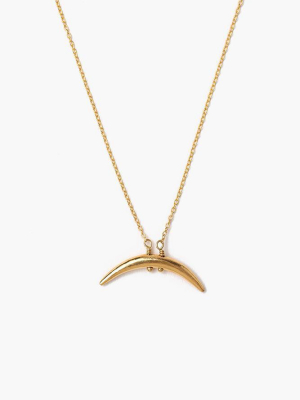 Yellow Gold Petite Horn Necklace