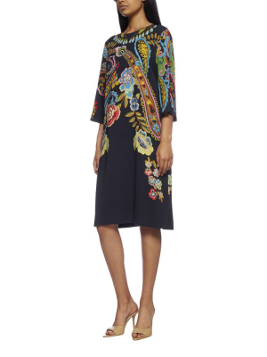 Etro Floral Printed Shift Mini Dress