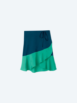 The Short Beach To Brunch Wrap Skirt - Seaglass & Seaweed