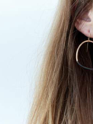 Black & Gold Stone Earrings