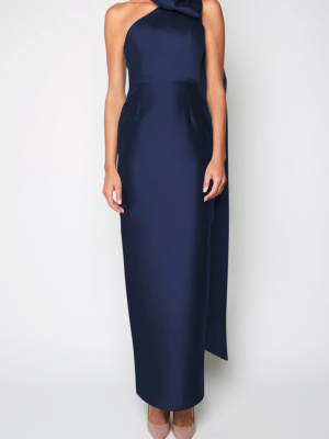 Gabriella Silk And Wool Column Gown