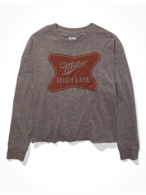 Tailgate Women's Miller High Life Long-sleeve Cropped T-shirt