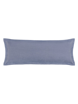 The Blue Chambray Extra Long Lumbar Throw Pillow