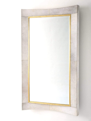 Global Views Curved Floor Mirror - White