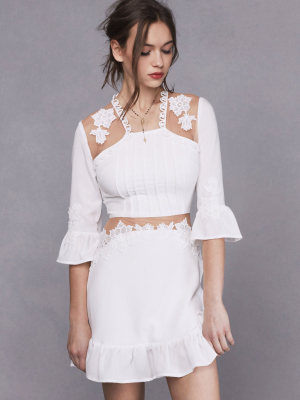 Lilou Applique Dress - White