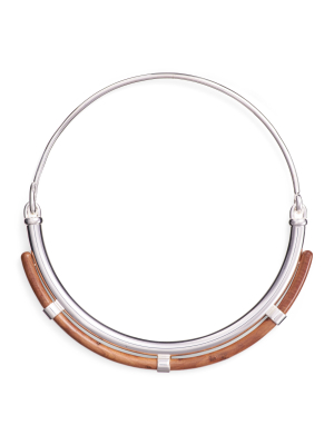 Layered Wood Collar Necklace