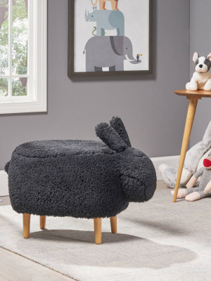 Bajada Kids' Bunny Ottoman Stool Black - Christopher Knight Home