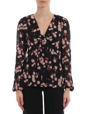 Michael Michael Kors Floral Print Bow-collar Blouse