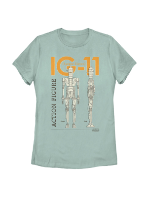 Women's Star Wars The Mandalorian Ig-11 Action Figure T-shirt