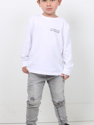 Love Will Not Be Cancelled - White Kids Longsleeve Tee