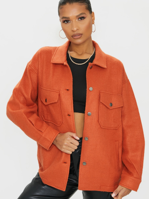 Rust Pocket Front Shacket