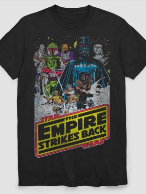 Men's Star Wars The Empire Strikes Back Vintage Poster Short Sleeve Graphic T-shirt - Black