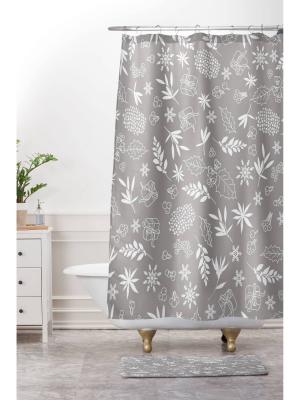 Iveta Abolina Oslo Winter Christmas Memory Foam Bath Mat Gray - Deny Designs