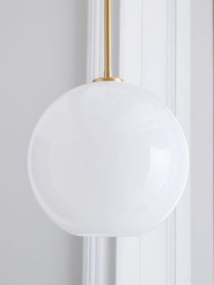 Sculptural Glass Globe Pendant - Milk