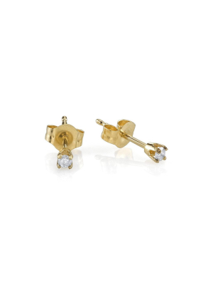 Baby Prong Earrings With White Diamonds