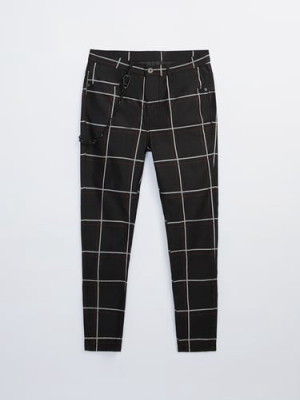 Plaid Pants With Chain