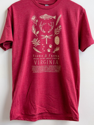 Virginia Flora & Fauna T-shirt - Heather Cardinal