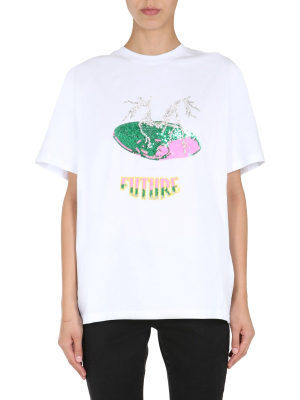 Msgm Future Embellished Crewneck T-shirt