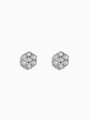 Effy 925 Sterling Silver Diamond Bouquet Stud Earrings, 0.14 Tcw