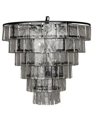 Noir Carnegie Large Black Metal Chandelier