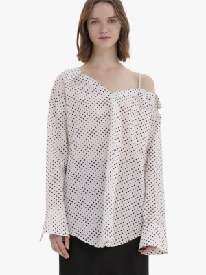 Polka Dots Off-shoulder Shirt