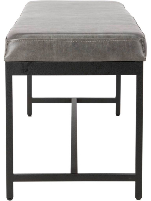 Chamonix Faux Leather Bench Gray